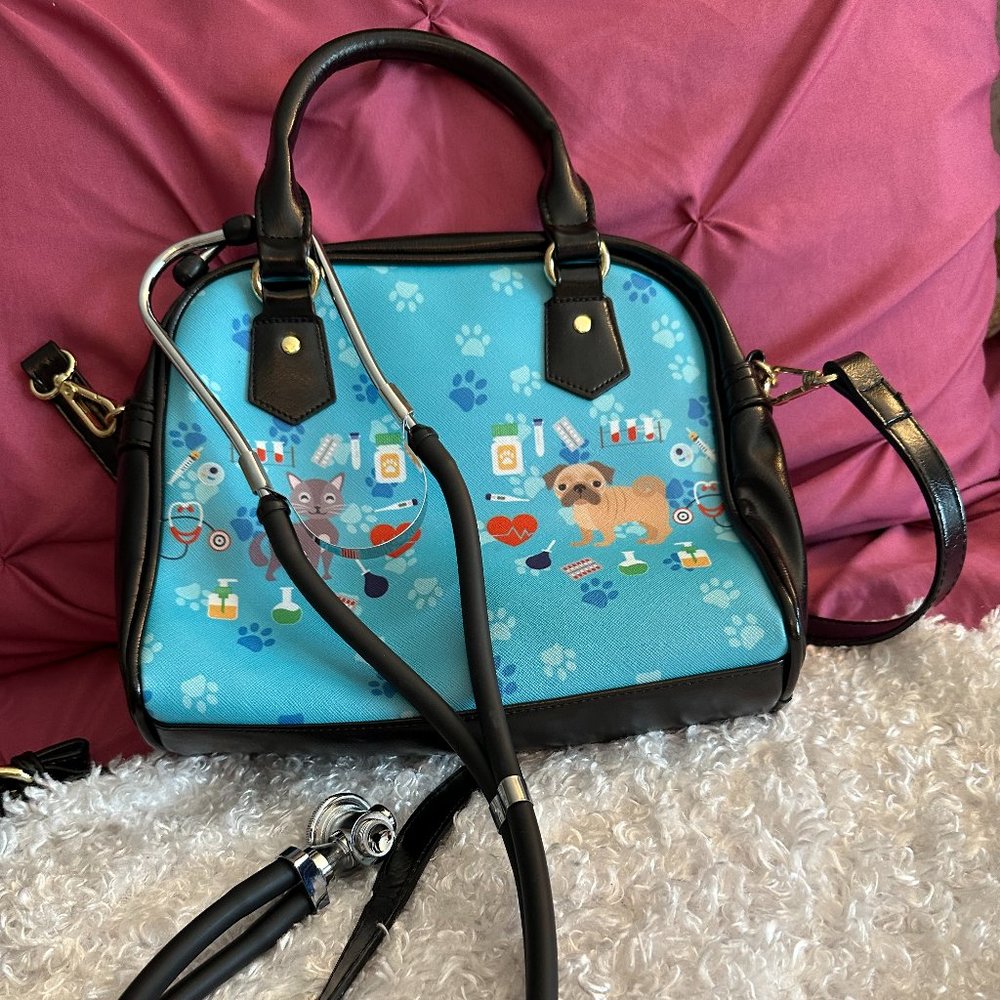 Children's Cat and Dog Veterinarian Handbag with Authentic Working Stethescope